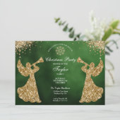 Angel Christmas Tree Family Dinner Party Kaart (Staand voorkant)