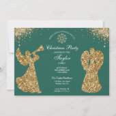 Angel Christmas Tree Family Dinner Party Kaart (Voorkant)