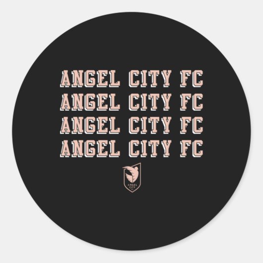 Angel City FC Team Herhaal NWSL Voetbal Ronde Sticker (Voorkant)