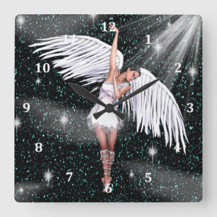 Angel Clock Vierkante Klok