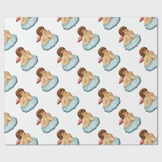 Angel Cloud Cupid Cadeaupapier (Vlak)