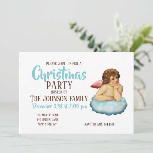 Angel Cloud Cupid Kaart (Staand voorkant)