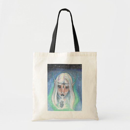 Angel Clouds Blue Red Green Yellow Crystal Elf Tote Bag (Voorkant)