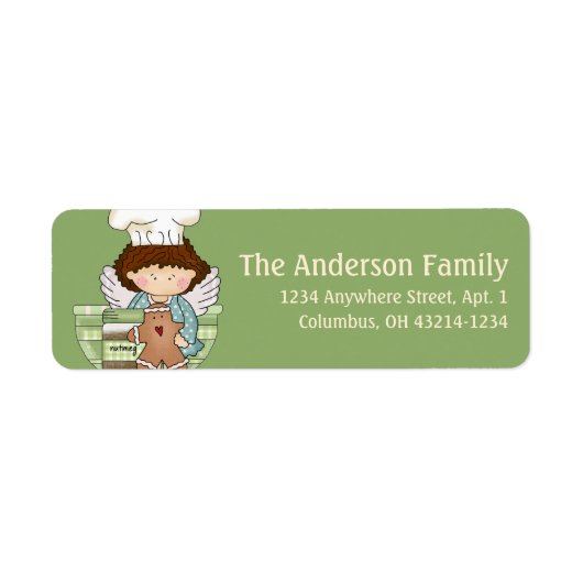 Angel Cookie Baker Return Address Label design1 (Voorkant)