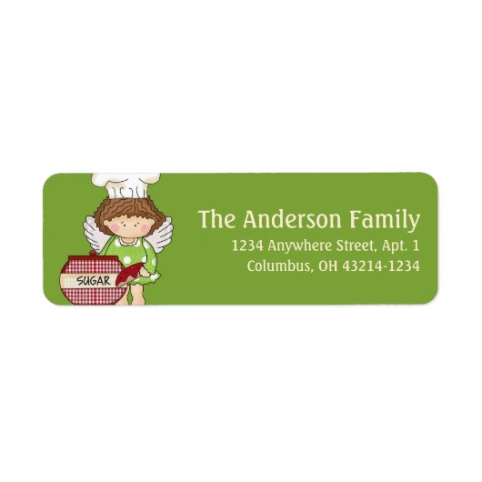 Angel Cookie Baker Return Address Label design4 (Voorkant)