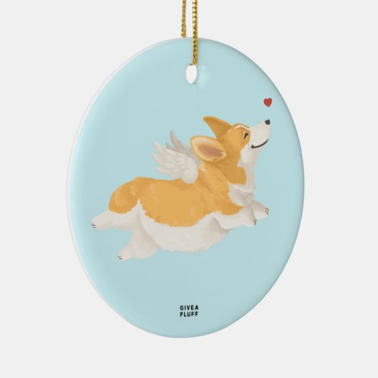 Angel Corg Keramisch Ornament (Rechts)