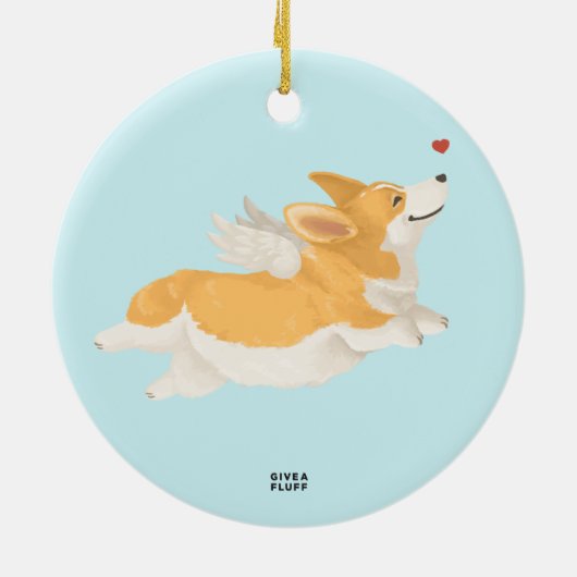 Angel Corg Keramisch Ornament (Achterkant)