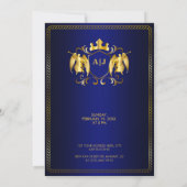Angel Crest | Gold Royal Blue Luxurous Kaart (Achterkant)