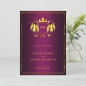 Angel Crest | Gold Royal Pink Luxurous Kaart (Staand voorkant)