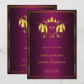 Angel Crest | Gold Royal Pink Luxurous Kaart (Voorkant / Achterkant)