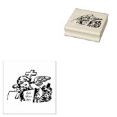 Angel Cross Bijbel "God zegene je" Rubberstempel (Gestempeld)