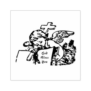 Angel Cross Bijbel "God zegene je" Rubberstempel