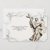 Angel Cross-katholieke bruiloft Uitnodiging (Achterkant)