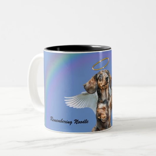 Angel Dachshund Herdenking Koffie Mok (Voorkant links)