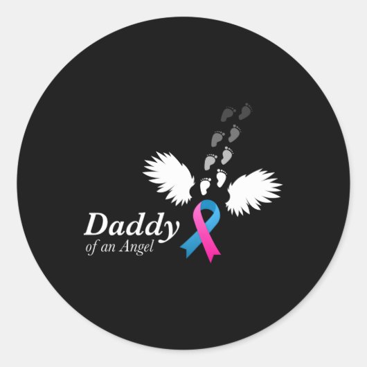 Angel Daddy Miskraam Awareness Baby Verlies Ronde Sticker (Voorkant)