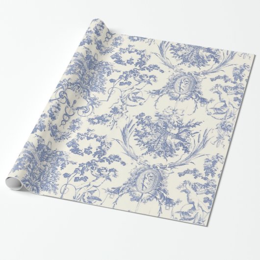 Angel Damask_ Kunst Cadeaupapier (Uitgerold)