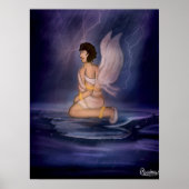 Angel dark blue wall art poster (Voorkant)
