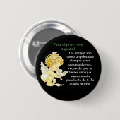Angel de amistad ronde button 5,7 cm (Voorkant /achterkant)