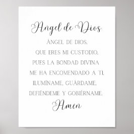 Angel de Dios Spaans Gebed Poster