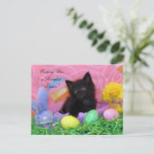 Angel de kitten's paaswensen briefkaart (Staand voorkant)