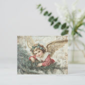 Angel decoupage kerst briefkaart (Staand voorkant)