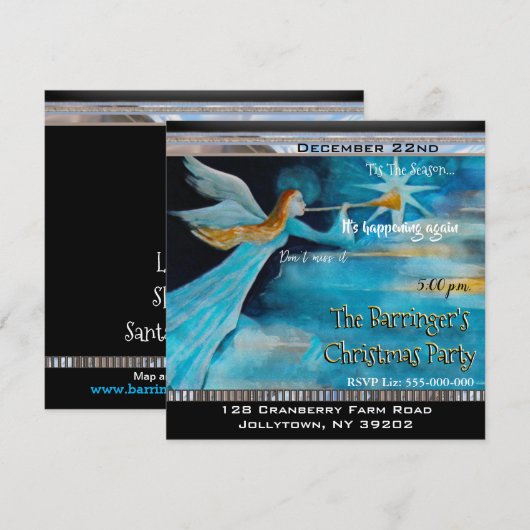 Angel deelt het nieuws Elegant Kerstfeest Kaart (Voorkant / Achterkant)