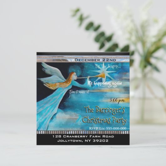 Angel deelt het nieuws Elegant Kerstfeest Kaart (Staand voorkant)