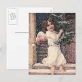 "Angel Delivery" Vintage Christmas Briefkaart (Voorkant / Achterkant)