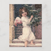 "Angel Delivery" Vintage Christmas Briefkaart (Voorkant)