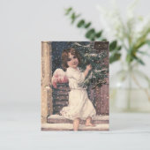 "Angel Delivery" Vintage Christmas Postcard Feestdagenkaart (Staand voorkant)