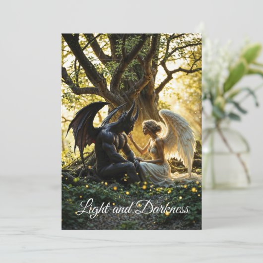 Angel Demon bovennatuurlijk helder ontwerp Kaart (Staand voorkant)