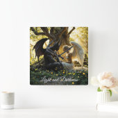 Angel Demon bovennatuurlijk helder ontwerp Vierkante Klok (Huis)