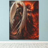 Angel & Demon – Embodiment of Duality Canvas Afdruk (Insitu (Houten vloer))