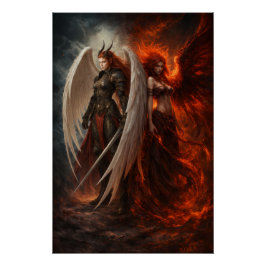 Angel & Demon – Embodiment of Duality Perfect Poster