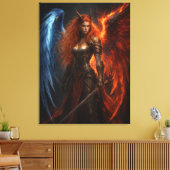 Angel & Demon – Guardian of Light and Fire  Canvas Afdruk (Insitu (Woonkamer))