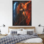 Angel & Demon – Guardian of Light and Fire  Canvas Afdruk (Insitu (Slaapkamer))