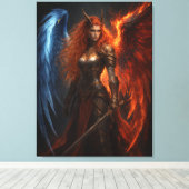 Angel & Demon – Guardian of Light and Fire  Canvas Afdruk (Insitu (Houten vloer))