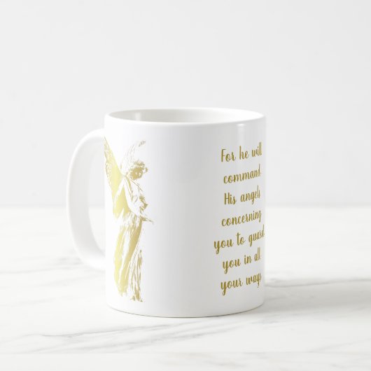 Angel denkt aan jou en Gezegde een gebed. Koffiemok (Voorkant links)