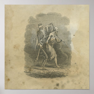 Angel des Doods met Skeleton Poster