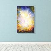 "Angel Descending" Guardian engel dalend. Canvas Afdruk (Insitu (Houten vloer))
