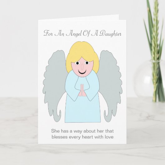 Angel Design gepersonaliseerde dochter verjaardag Kaart (Voorkant)