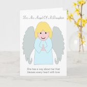 Angel Design gepersonaliseerde dochter verjaardag Kaart (Gele Bloem)