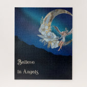 Angel Design met Floral Moon Night Sky Legpuzzel (Verticaal)