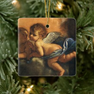 Angel detail, Patron Saints of Modena van Guercino Keramisch Ornament