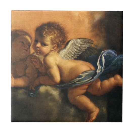 Angel detail, Patron Saints of Modena van Guercino Tegeltje (Voorkant)