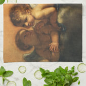 Angel detail, Patron Saints of Modena van Guercino Theedoek (Gevouwen)