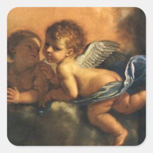 Angel detail, Patron Saints of Modena van Guercino Vierkante Sticker