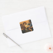 Angel detail, Patron Saints of Modena van Guercino Vierkante Sticker (Envelop)