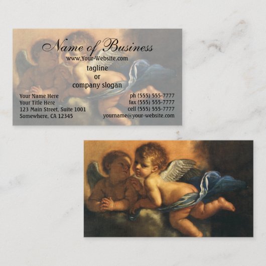 Angel detail, Patron Saints of Modena van Guercino Visitekaartje (Voorkant / Achterkant)
