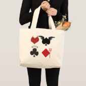 ANGEL DEVIL KAART SUITS GROTE TOTE BAG (Voorkant (product))